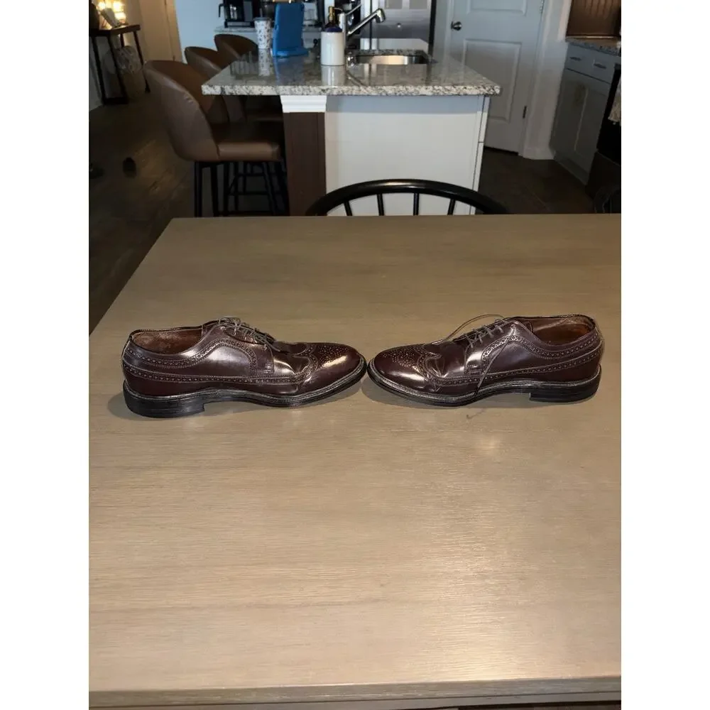 Men’s 9.5 Brown Leather Wingtip Derby Brogue Dress Shoes Oxford Style